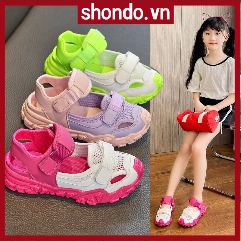 dép quai bé gái sandal bé gái dép quai hậu nữ học sinh Xăng đan Thể Thao Mùa Hè Đế Mềm Khoét Lỗ Phong Cách Công Chúa Nước Ngoài Cho Bé Gái dép quai hậu nữ học sinh dép học sinh nữ