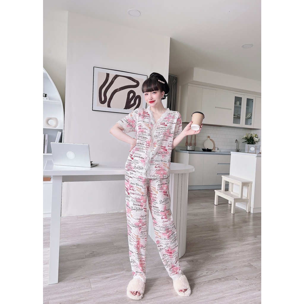 [Mã BMLT35 giảm đến 35K đơn 99K] Đồ bộ nữ pijama SOJUN Set Mặc Nhà Quần Dài Tay Ngắn Chất Mango phối Ren Cao Cấp 40-65kg