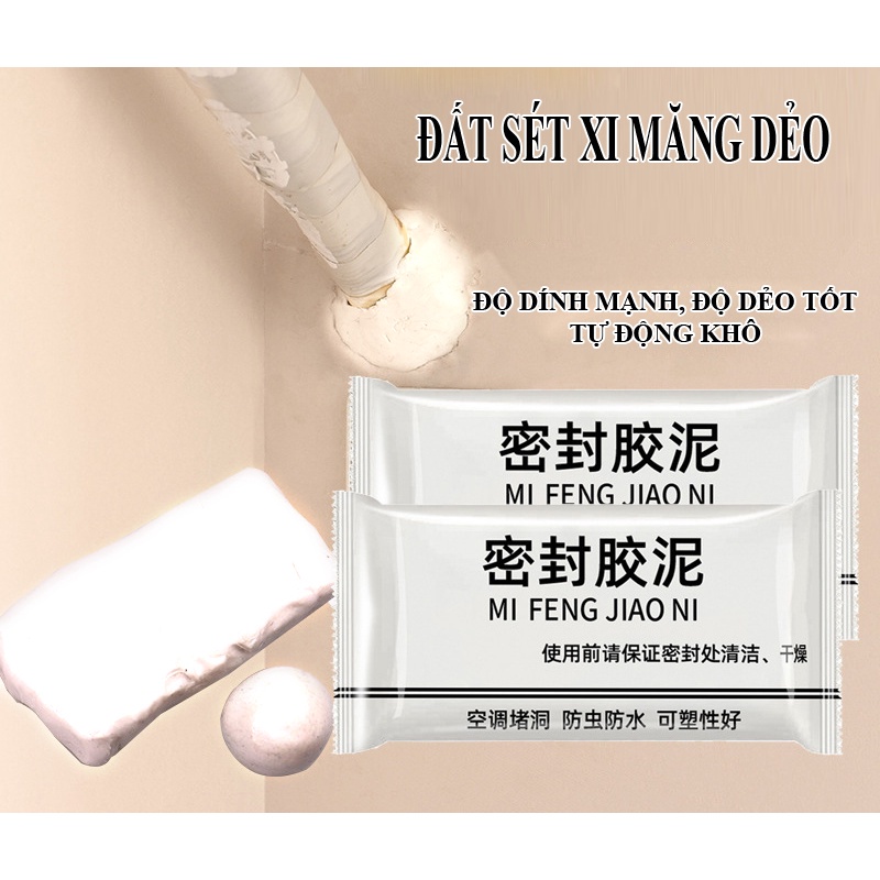 ❌LOẠI TỐT❌Đất Sét Xi Măng Dẻo, Keo bịt lỗ đi ống máy điều hòa, bịt lỗ chuột, chống thấm dột chống côn trùng 88332