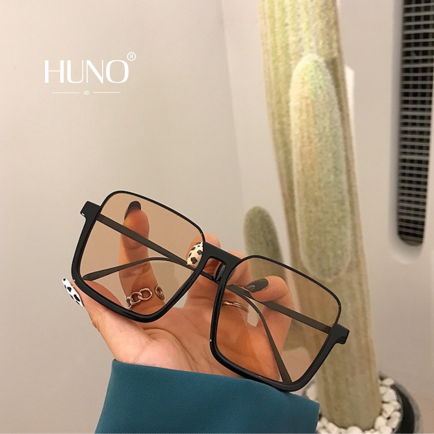 Kính Râm Nữ HUNO Cao Cấp Được Thiết Kế Gọng Vuông Nửa Gọng Thời Trang Cá Tính 2023 - KR14