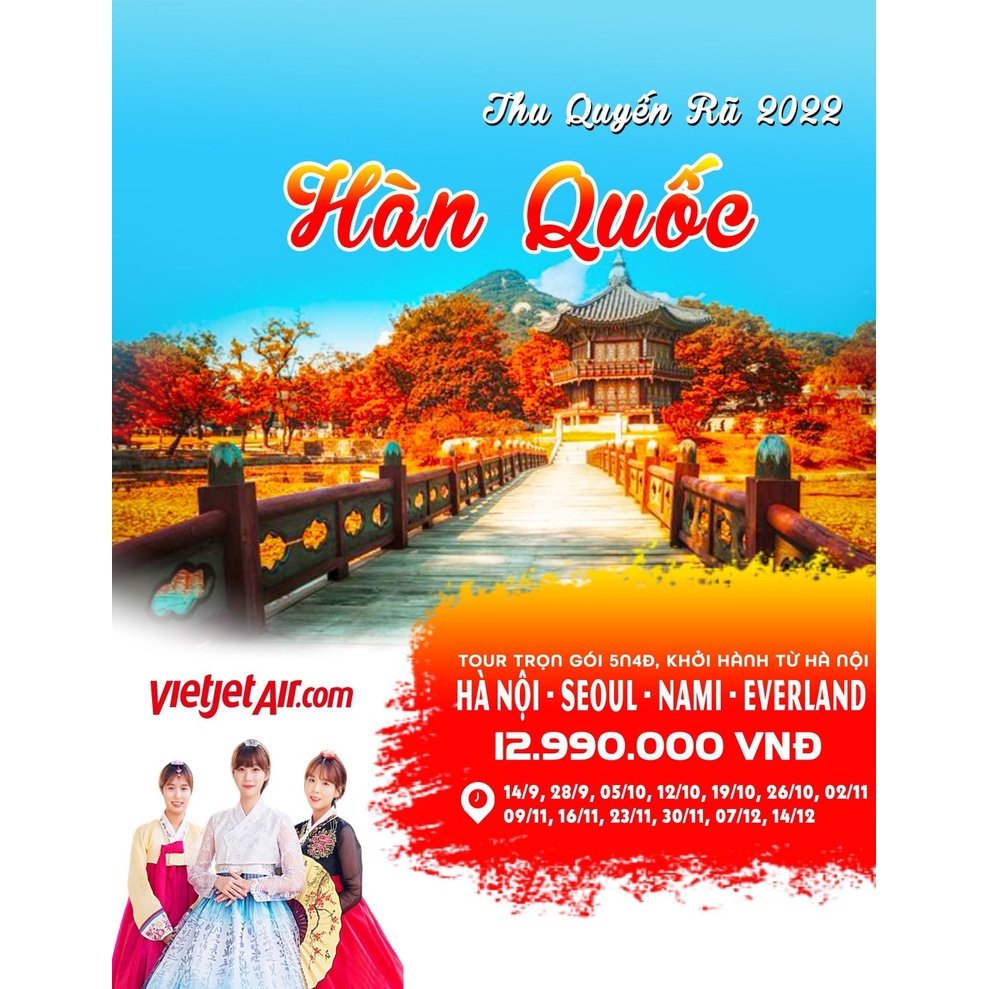 Tour khám phá thu Hàn Quốc 5N4D