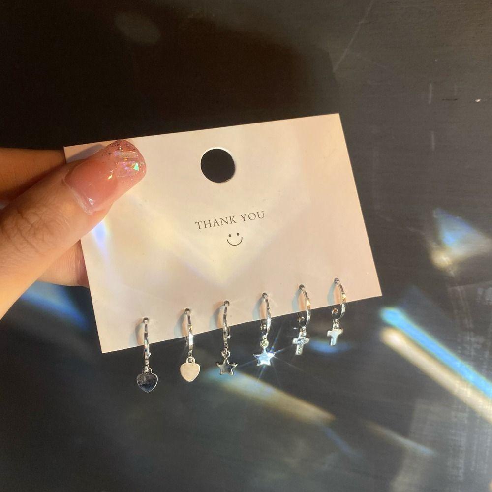 Khuyên Tai Vòng Lủng Lẳng Mặt Bướm Ngôi Sao Bảng Đồng Thời Trang Cho Nữ