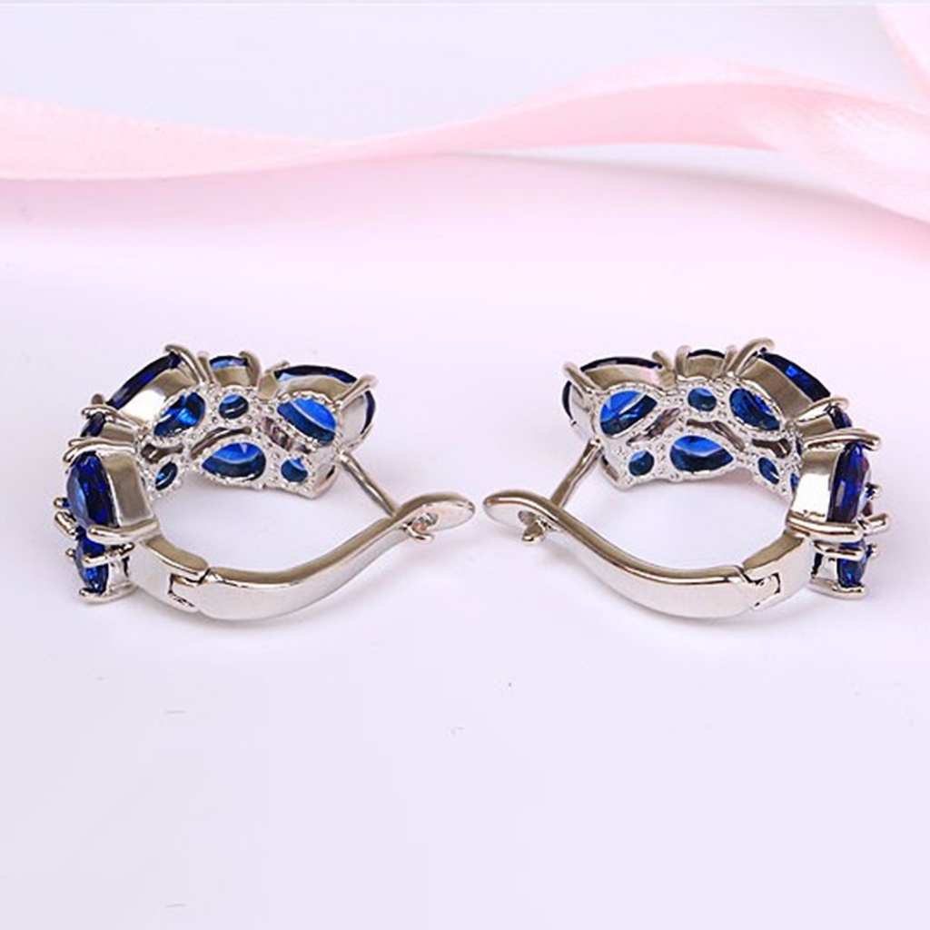 Fairystore| 1 Đôi Bông Tai Hợp Kim Đính Đá Nhiều Màu Sắc Sang Trọng