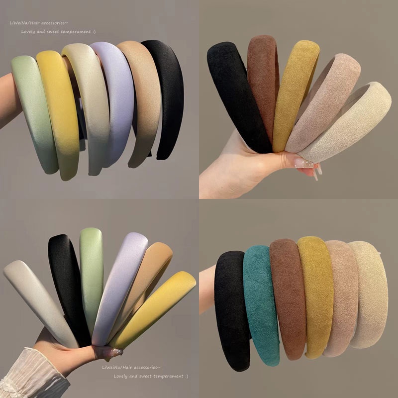 Kẹp Tóc Bản Rộng Bằng Xốp Phong Cách Hàn Quốc Mới Cho Nữ