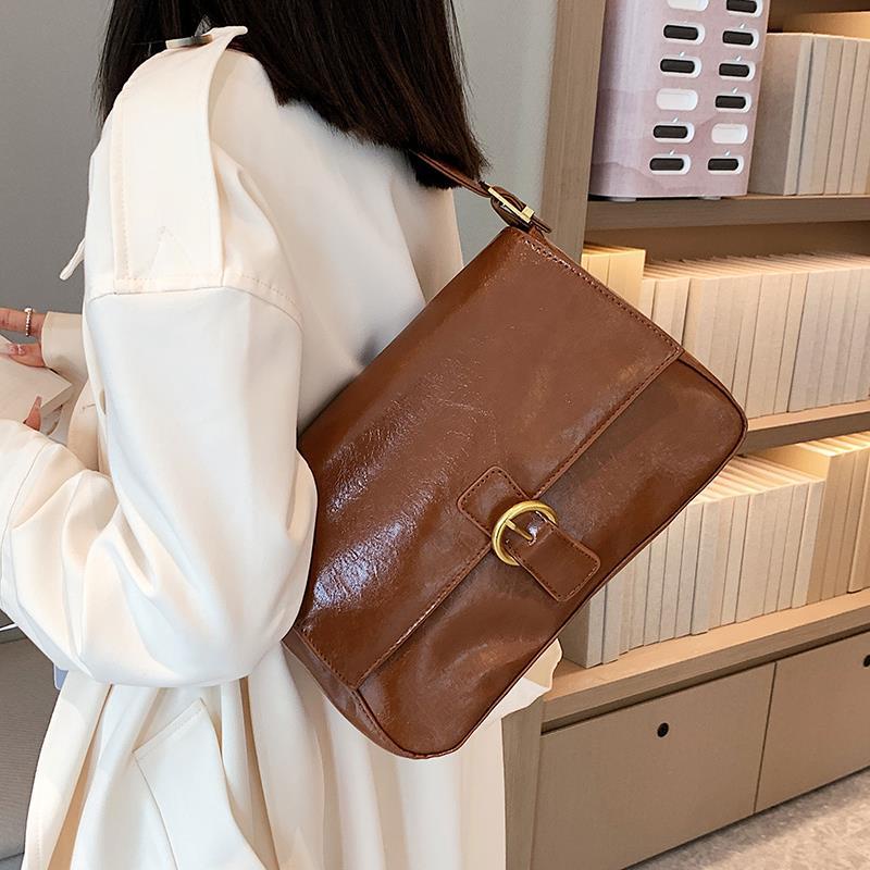 Ielgy Túi Đeo Chéo Bằng Da Mềm Sức Chứa Lớn Phong Cách vintage Cho Nữ