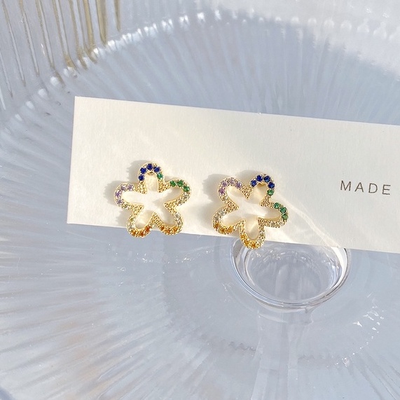 V.I.T House | Bông tai S925 hoa đá nhiều màu