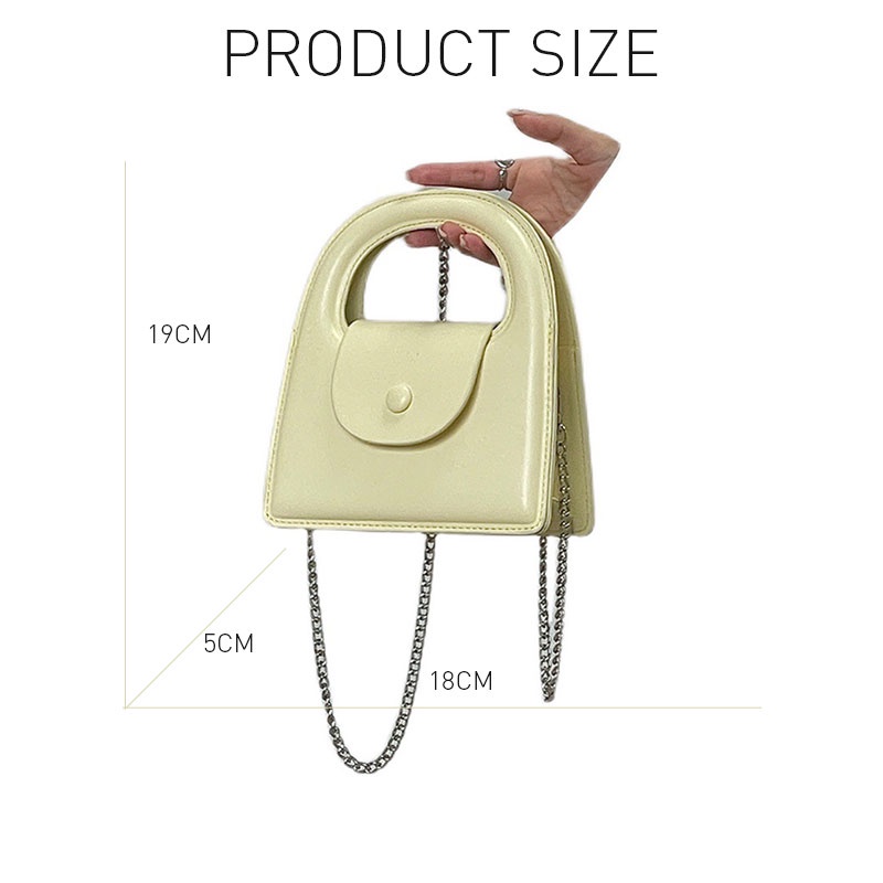 Mischa Túi Xách Da PU Tròn Màu Trơn Dễ Phối Đồ Hợp Thời Trang