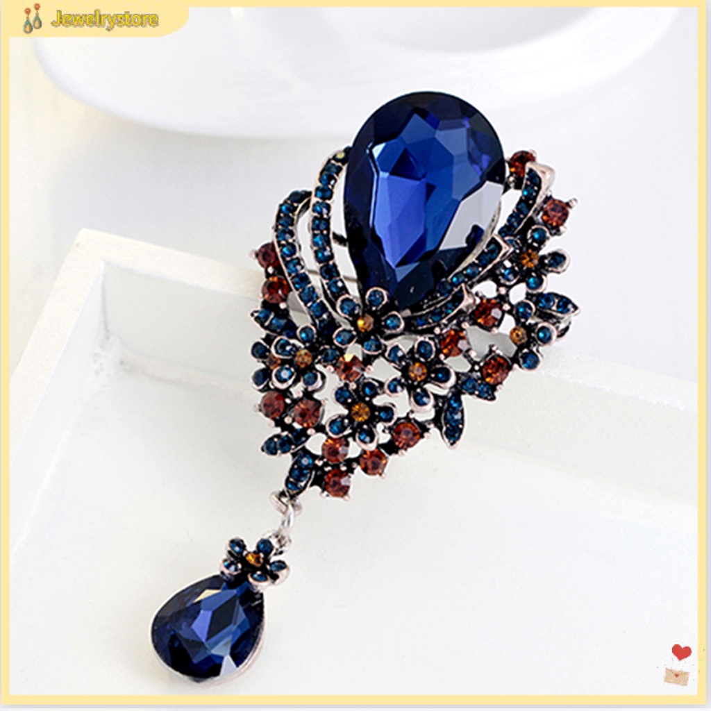 Ghim cài hình hoa đính đá thanh lịch sang trọng cho nữ jsm1