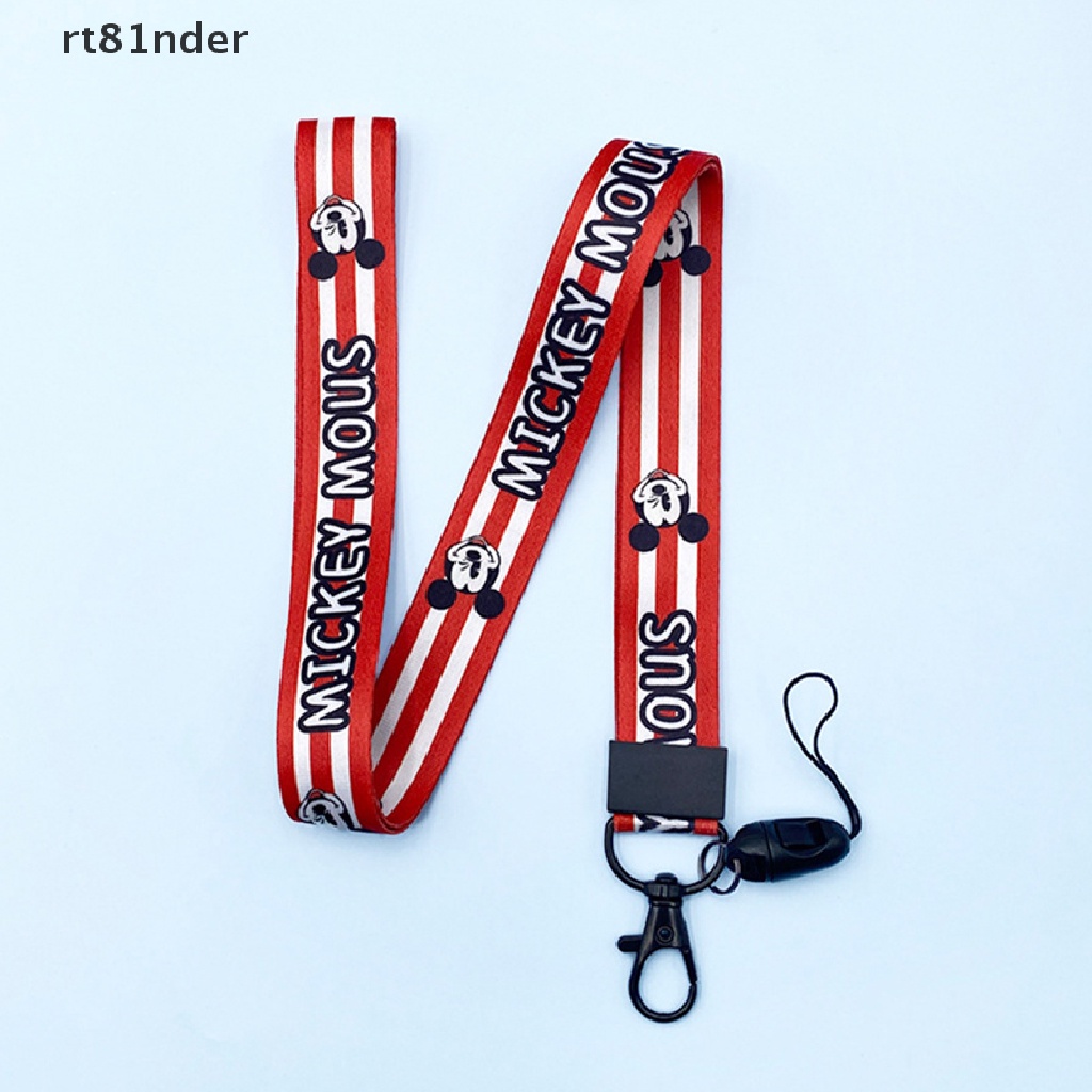 DISNEY Rt Bao Đựng Thẻ ID / Thẻ ID Bằng Nhựa Trong Suốt Họa Tiết Chuột Mickey Minnie Nhỏ Gọn Có Dây Trượt Cho Học Sinh