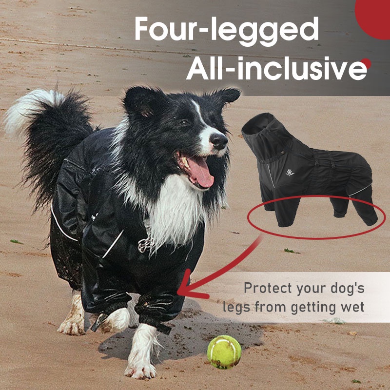 HamshMoc Áo Mưa Mềm Mại Chống Gió Chống Thấm Nước Có 4 Chân Trọng Lượng Nhẹ Kèm Dây Dắt Dành Cho Chó Cưng