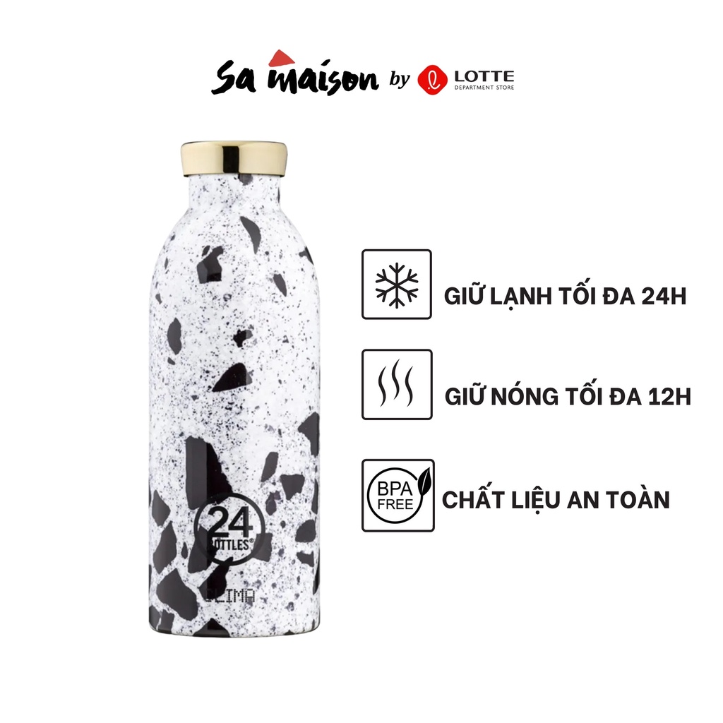 Bình giữ nhiệt chân không 24Bottles Clima 500ml, chất liệu thép không gỉ, họa tiết Pompei