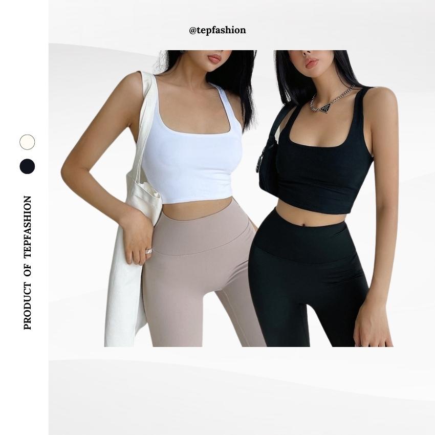Áo Hai Dây Bản To Cổ Vuông Croptop , Áo Ba lỗ Trơn Croptop Nữ Cổ Vuông Tep Fashion - ABL002
