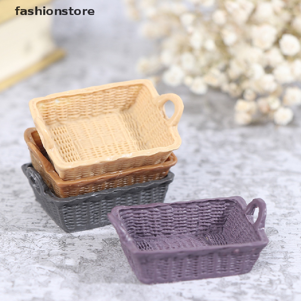 💥💥Giỏ Đựng Đồ Mini Bằng Nhựa Resin Tỉ Lệ 1 / 12 Trang Trí Nhà Búp Bê