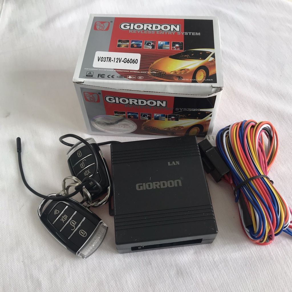 Bộ Điều khiển cửa khóa cửa ô tô 12V - Bộ điều khiển khóa cửa ô tô từ xa G6060 Chính hãng GIORDON