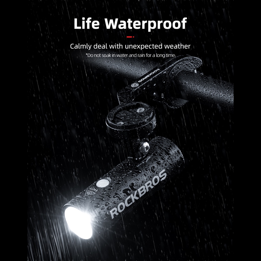 Perfeclan Đèn xe đạp IPX6 không thấm nước 2000mAh  Bằng Nhôm Độ Sáng Cao Có Thể Sạc Lại