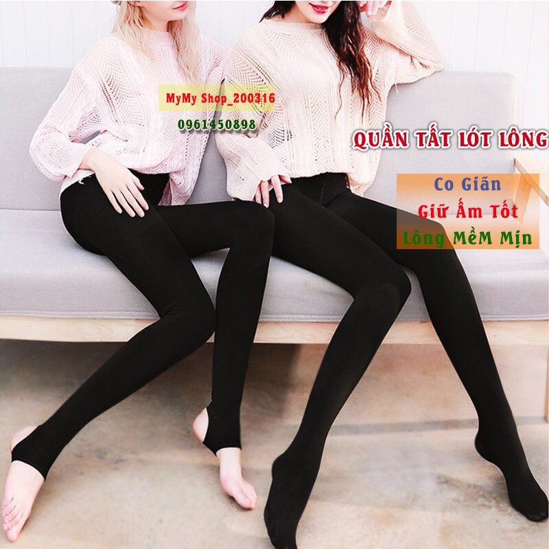 Quần Tất Nữ Giữ Nhiệt Lót Lông Dày Mịn Siêu Ấm, Giặt Máy Không Xù, Giúp Thon Chân Tôn Dáng dễ phối đồ