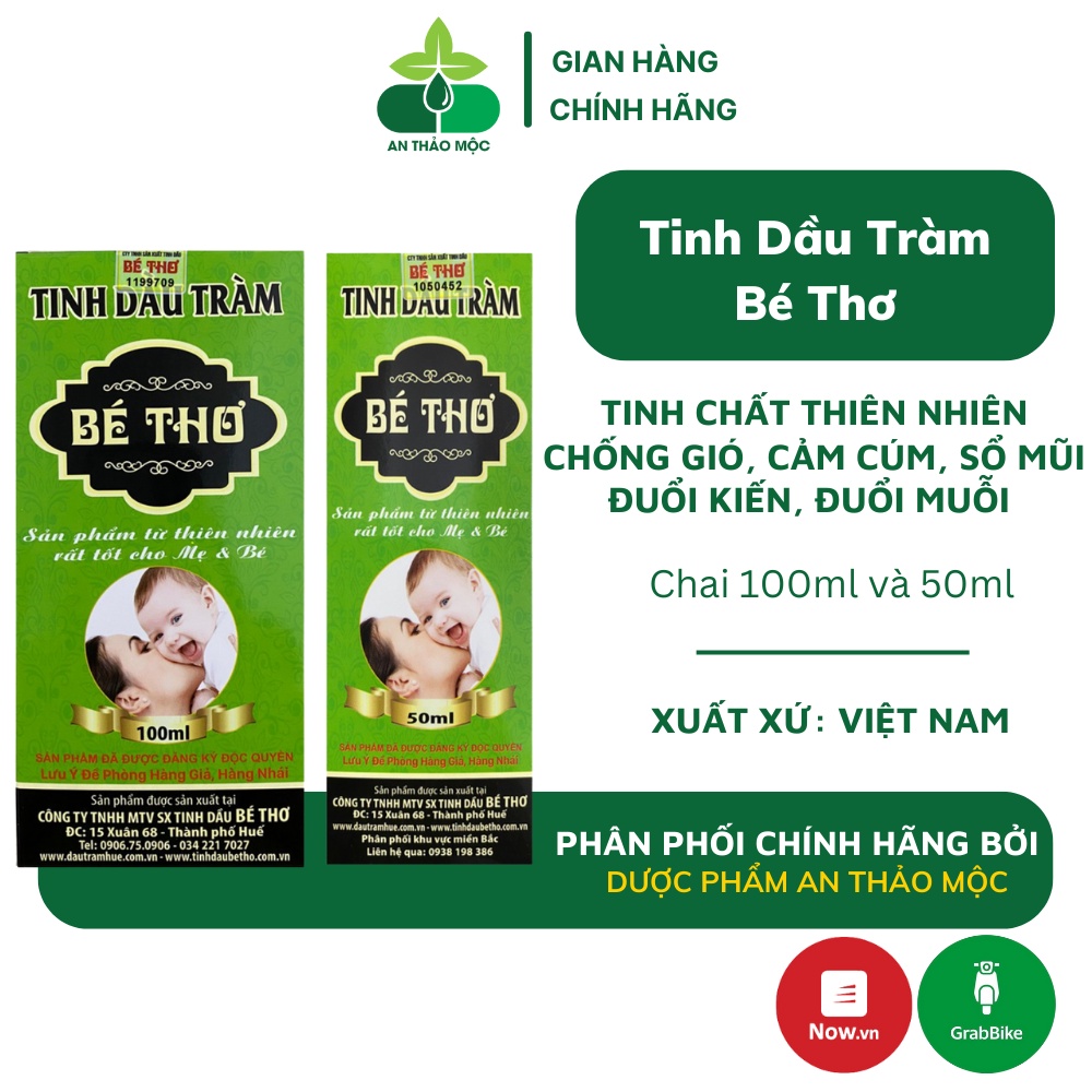 Tinh dầu tràm Bé Thơ nguyên chất hỗ trợ giảm ho cảm sổ mũi đuổi côn trùng