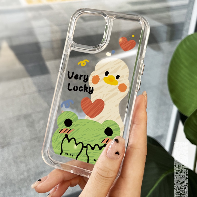 Ốp điện thoại DECOPHONE acrylic tpu hình ếch và vịt thích hợp cho IPHONE 6S 7 8 PLUS X XS XR 11 12 13 14 15 MAX PRO
