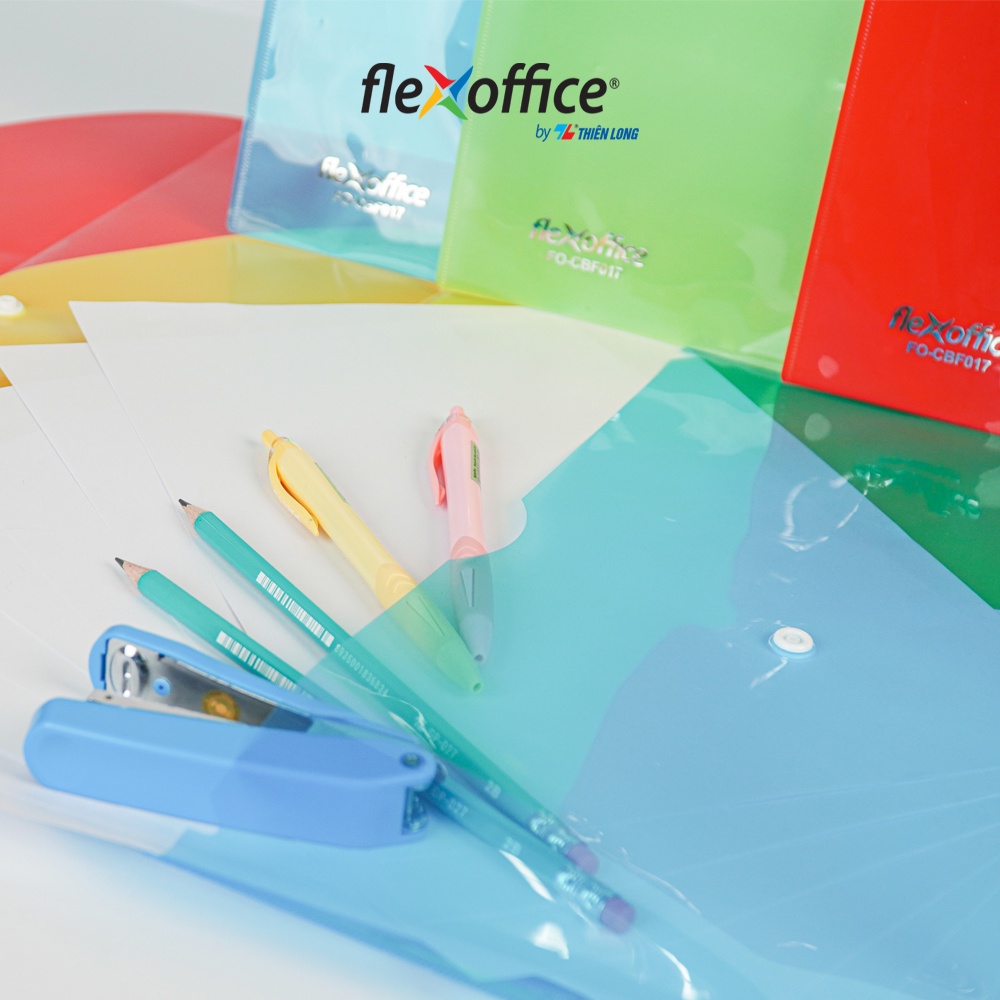 Combo 3 màu Bìa nút F4 Thiên Long Flexoffice FO-CBF017