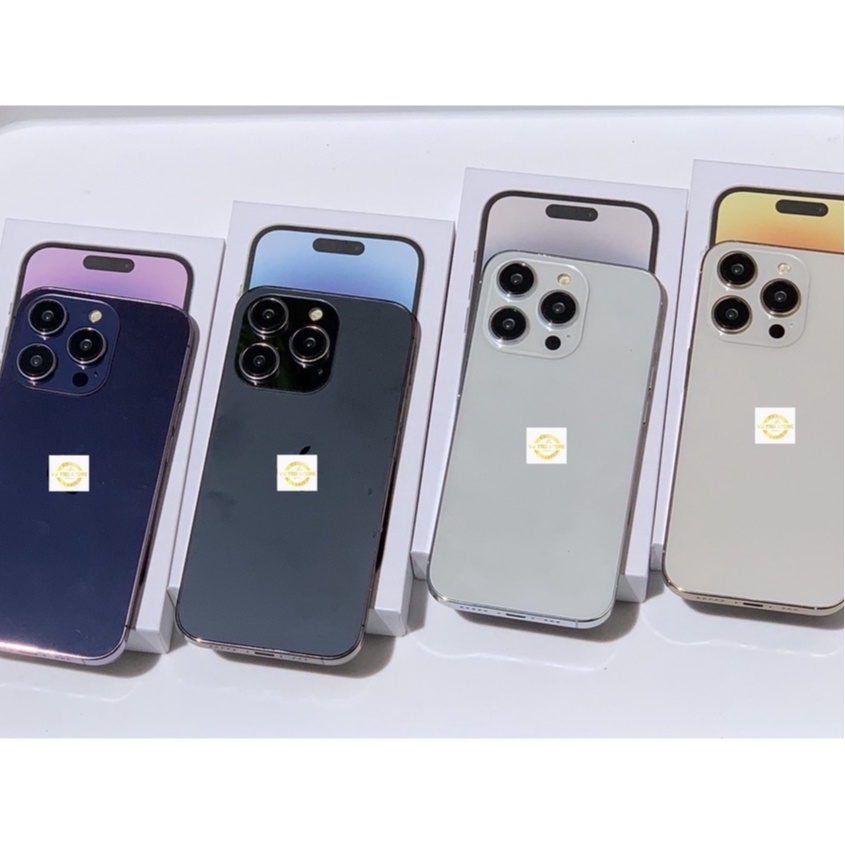 Mô hình/ Hộp 14Pro và 14Promax chuẩn đẹp có logo Táo màu đen, trắng, tím, vàng