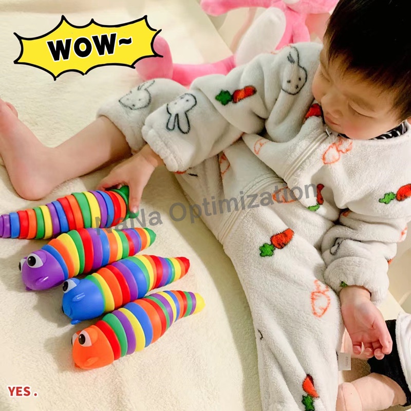 Đồ Chơi Hình Con Sâu Nhiều Màu Sắc Phát Triển Nhận Biết Sớm Cho Bé 1-3 Tuổi