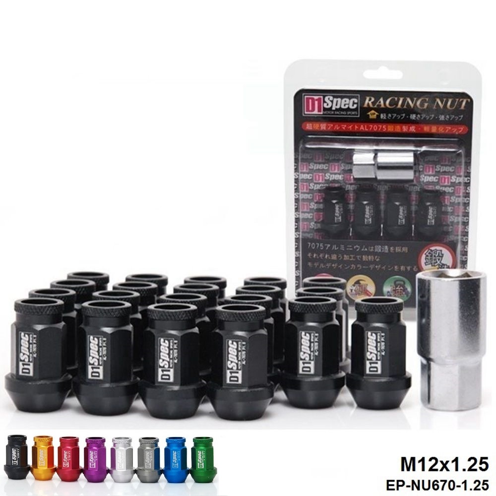 D1 Spec Jdm RACING WHEEL LUG NUTS M12 X 1.25MM / M12 X 1.5MM 20 CÁI Dành Cho Xe Nissan Subaru Suzuki