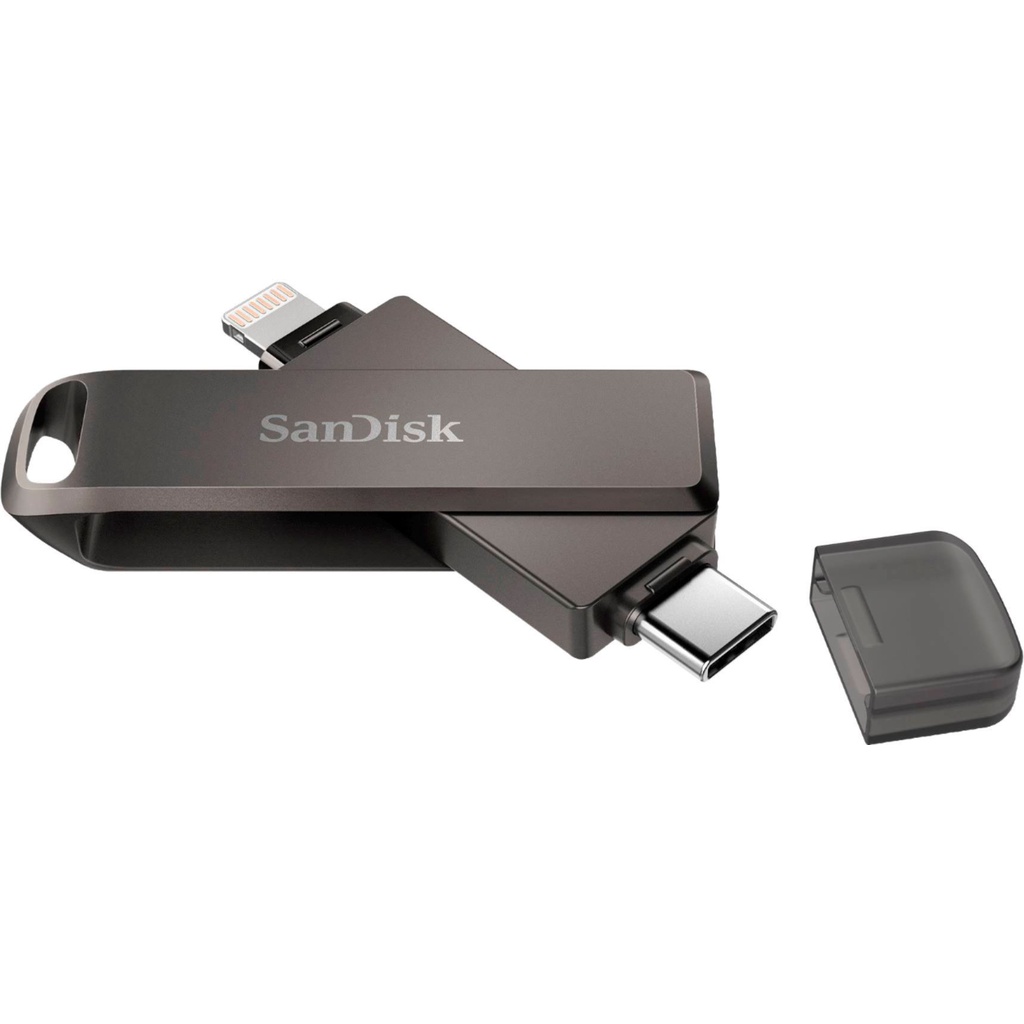 USB Sandisk 2 đầu TypeC và Lightning Flash Drive Luxe OTG 3.1 128gb cho iPhone Ipad chính hãng