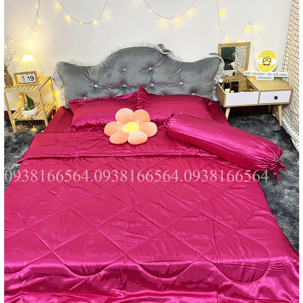 TRỌN BỘ DRAP PHI LỤA THÁI TUẤN HÀNG LOẠI 1- HỒNG SEN - ĐỦ KÍCH THƯỚC( ẢNH THẬT SHOP CHỤP)