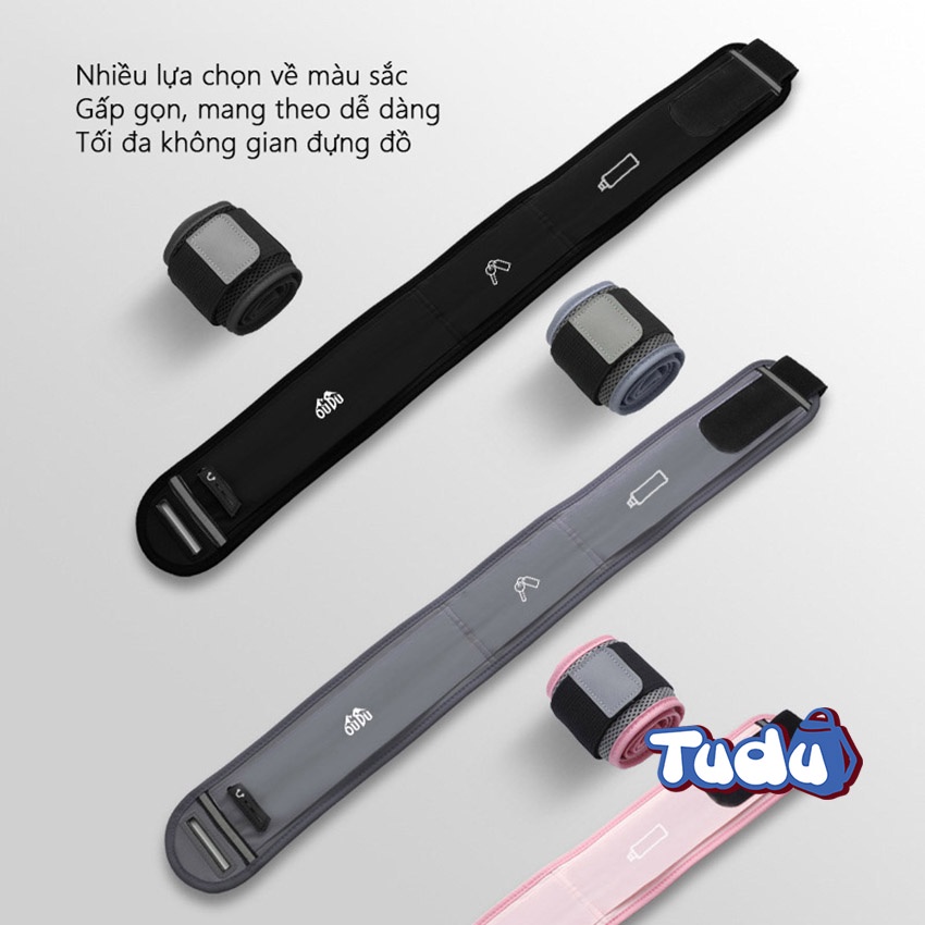 Túi Đeo Hông Chạy Bộ Phản Quang Tudu Kèm Bình Nước, Túi Bao Tử Nam Nữ Thể Thao, Đựng điện thoại 7 inch CN314