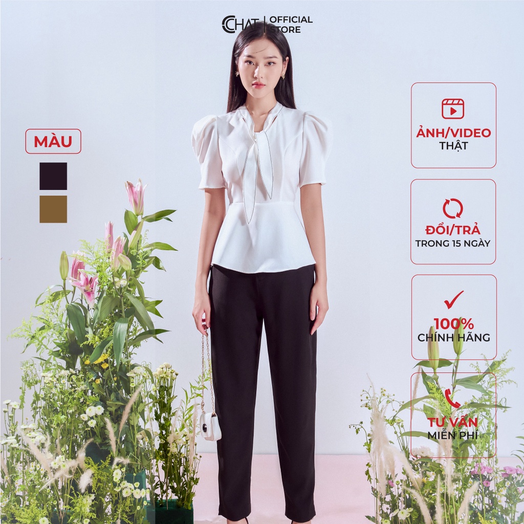 Quần Baggy Nữ 𝐂𝐂𝐇𝐀𝐓 Kiểu Chun Sườn Dáng Thụng Phong Cách Trẻ Trung Thanh Lịch 12QDS2031BT