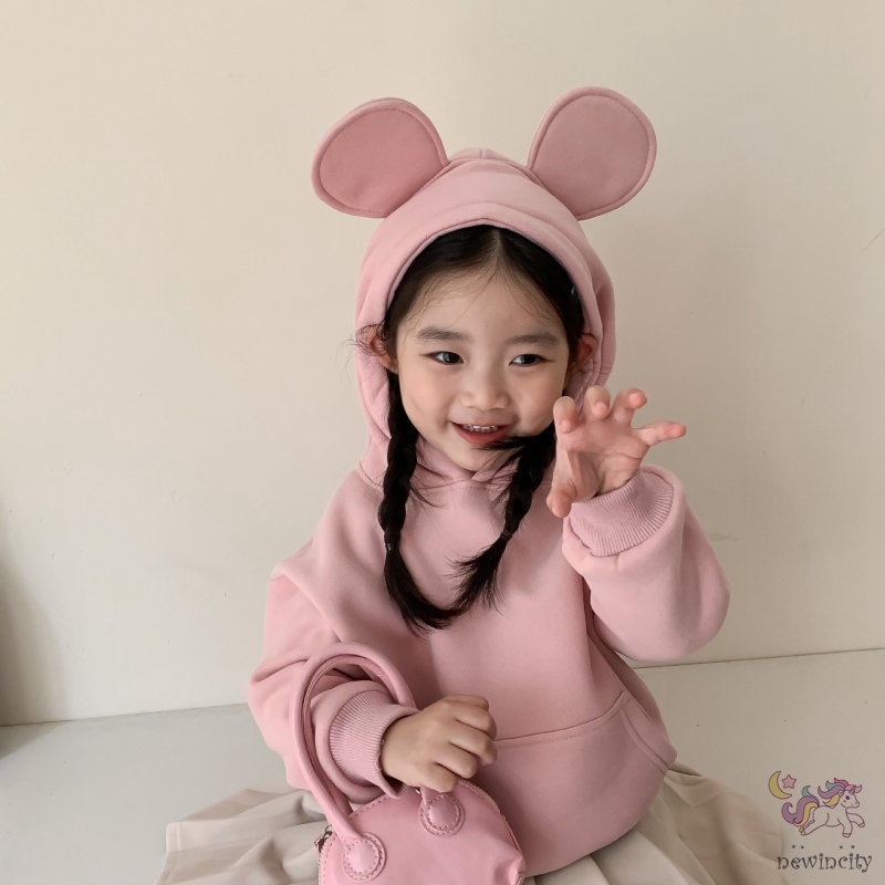 Áo Hoodie ThiếT Kế Tai ChuộT Mickey Dễ Thương Cho Bé GáI