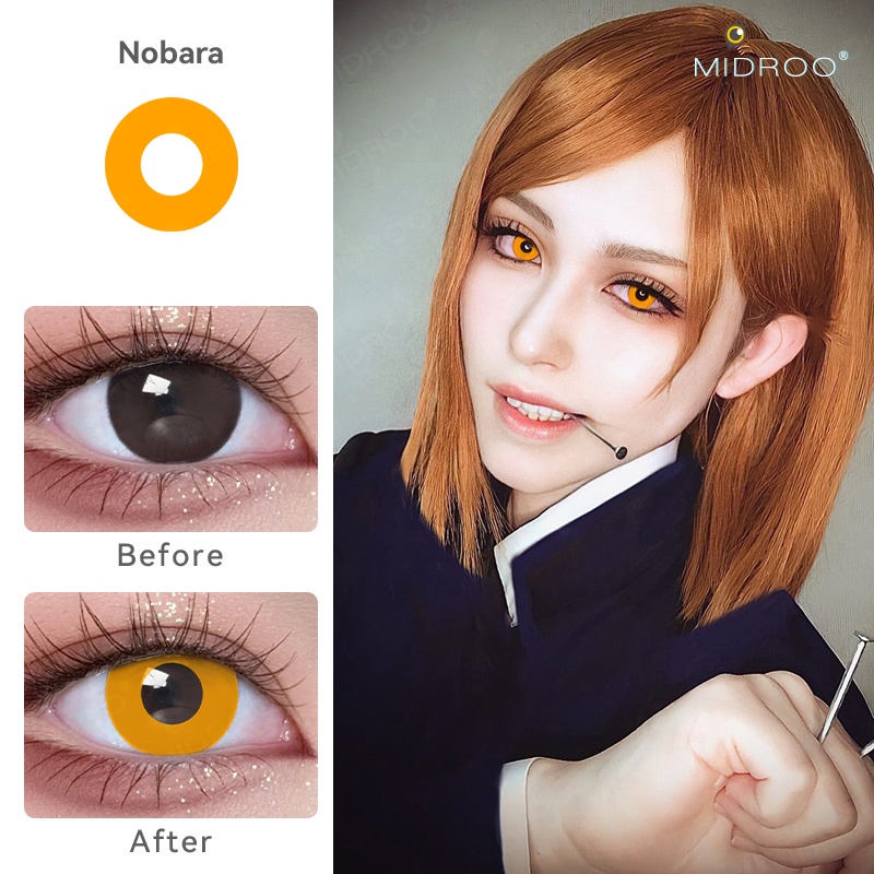 Kính áp tròng Midroo hóa trang nhân vật Jujutsu Kaisen Nobara 14.5mm