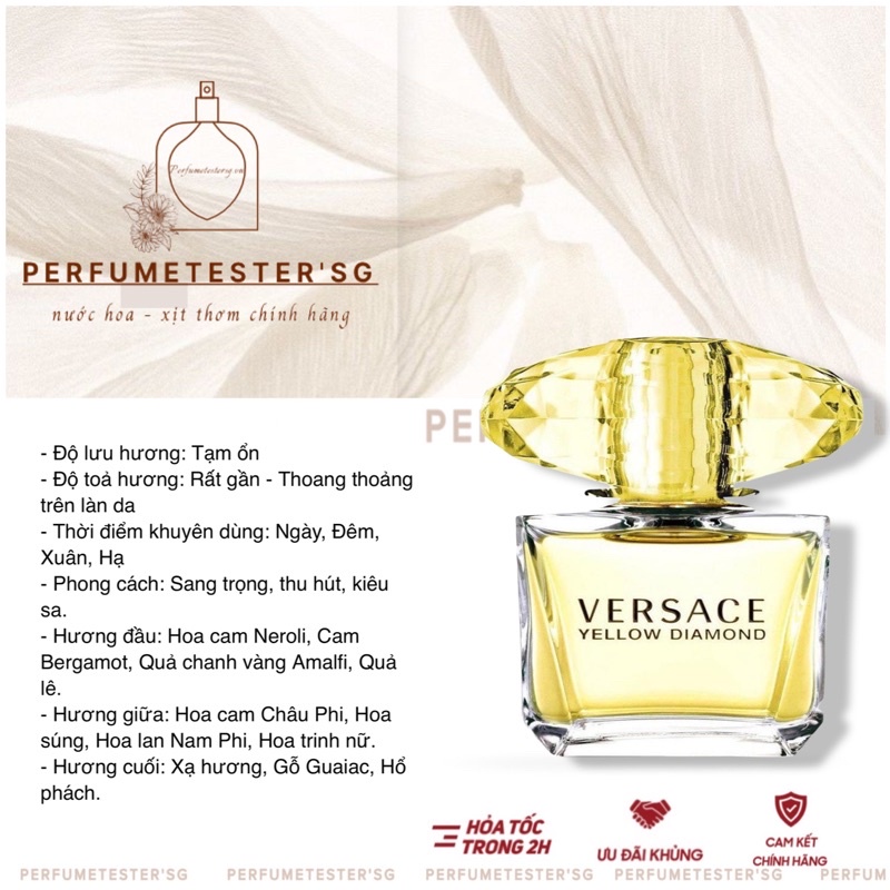 [ᴀᴜᴛʜᴇɴᴛɪᴄ] Nước hoa  Versace Yellow Diamond -𝒑𝒆𝒓𝒇𝒖𝒎𝒆𝒕𝒆𝒔𝒕𝒆𝒓