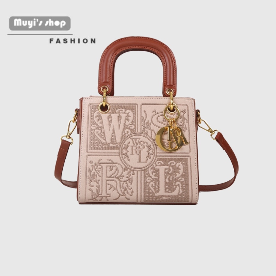 Túi Đeo Chéo Dáng Vuông Nhỏ In Chữ Thời Trang Trẻ Trung