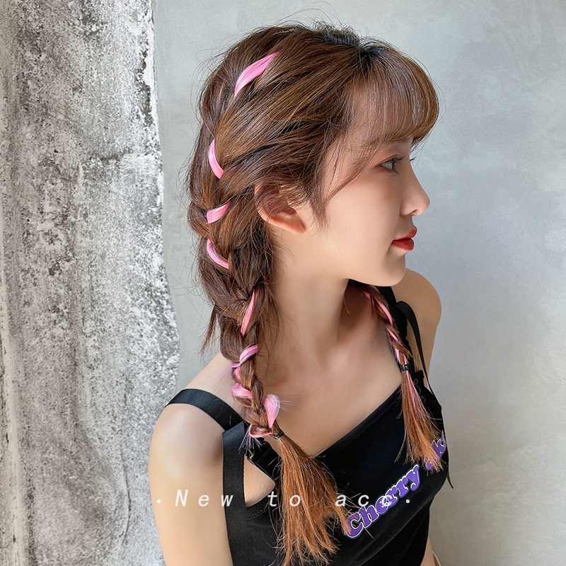 Tóc Giả Nhuộm Ombre Phong Cách Hàn Quốc Dài 50cm