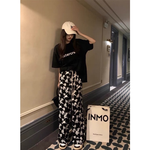 Quần Ống Suông Lưng Thun Những Chú Cún Con