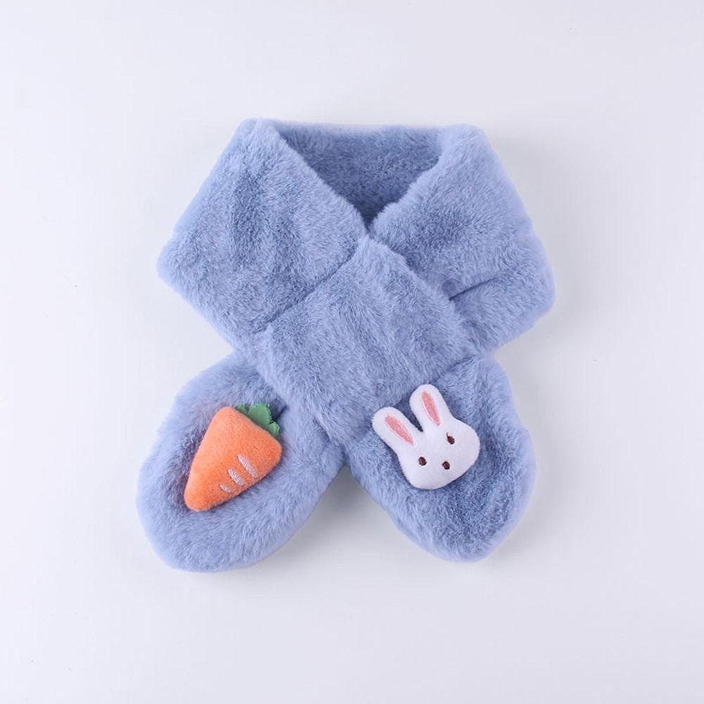Khăn Choàng Cổ Bằng Vải Polyester Chống Gió Giữ Ấm Hình Cà Rốt Dễ Thương Cho Bé