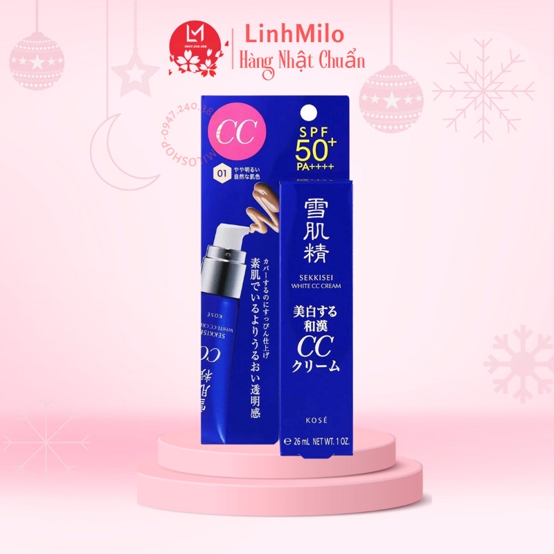 Kem Trang Điểm CC Kose Sekkisei White Cream SPF50+/PA++++ Nhật Bản