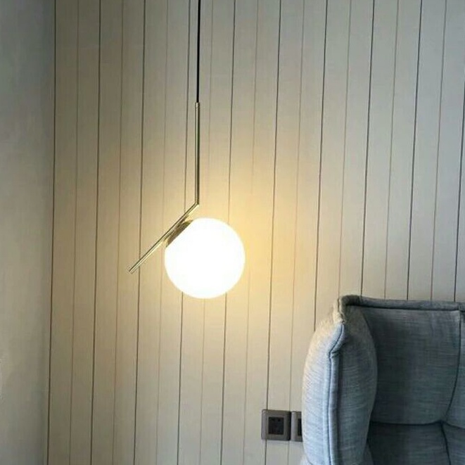 Bóng đèn trần NAFENAI bằng thủy tinh màu trắng sữa thời trang Bắc Âu cho phòng khách/phòng ngủ/ phòng ăn