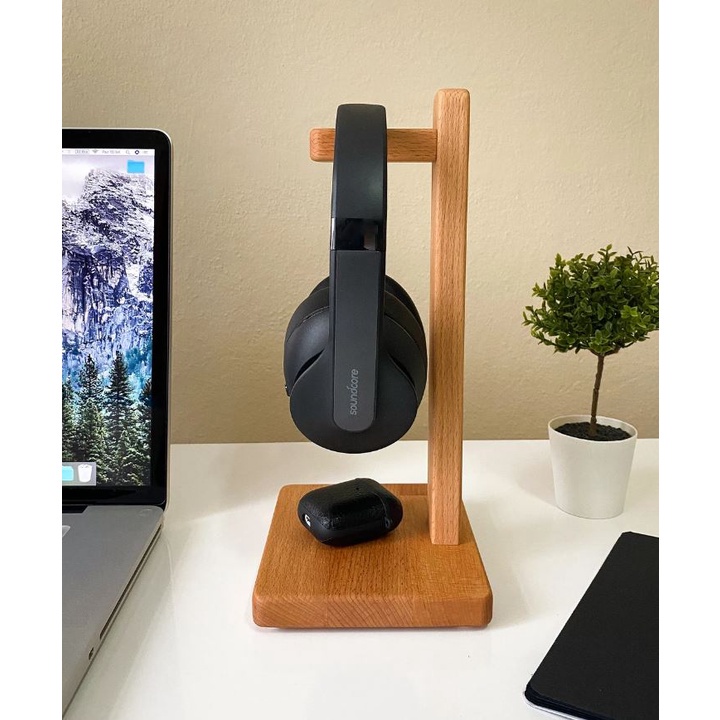 Giá treo tai nghe, headphone gỗ thông ST02