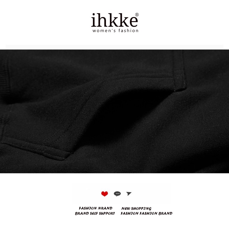 Áo hoodie Ihkke thiết kế mới thời trang mùa đông dành cho cặp đôi
