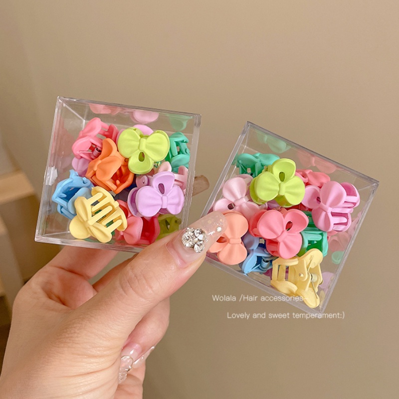 Set 10 Kẹp Tóc Mini Nhiều Màu Sắc Không Làm Tổn Thương Tóc Cho Bé Gái