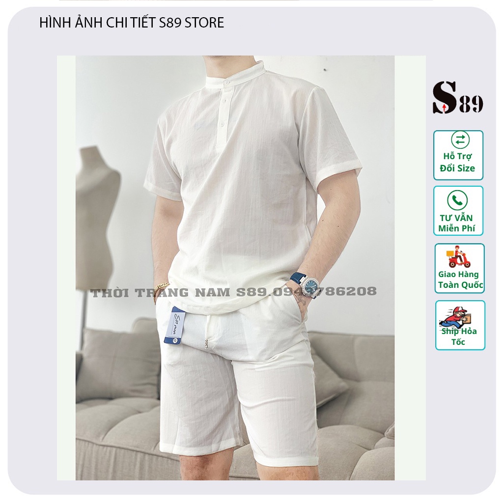 Đồ bộ nam S89 chất liệu đũi xước thái mặc thoáng mát siêu nhẹ