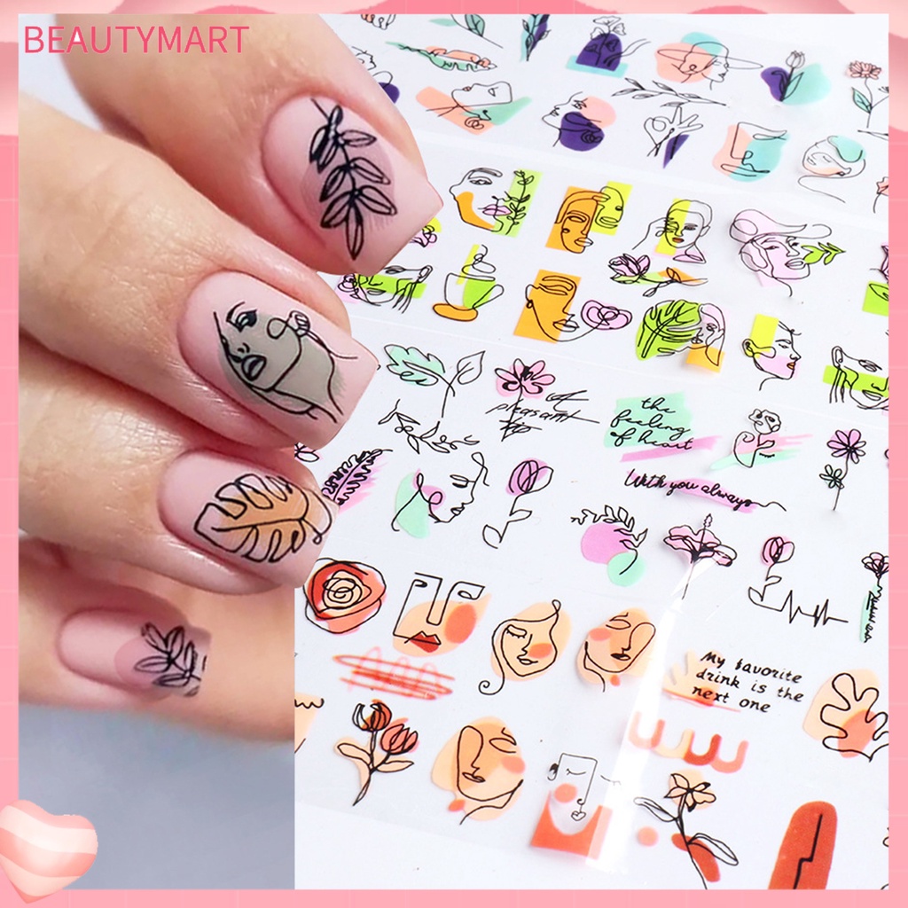 Bộ 10 Miếng Dán Đường Viền Hình Học Dễ Phối Đồ Trang Trí Móng Tay Nghệ Thuật