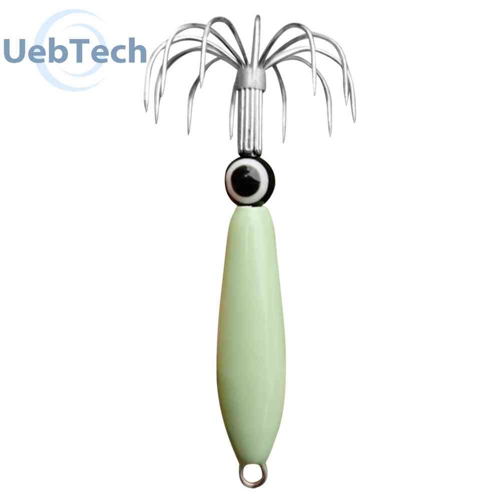 Mồi Câu Cá Hình Mực Phát Sáng Có Móc