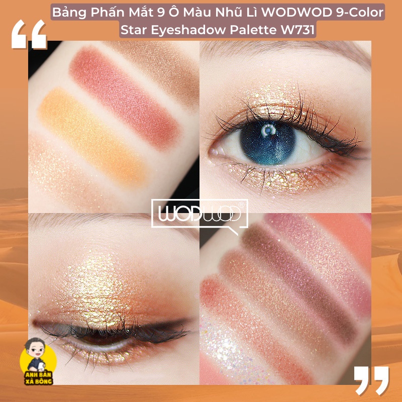 Bảng Phấn Mắt 9 Ô Màu Nhũ Lì WODWOD 9-Color Star Eyeshadow Palette W731