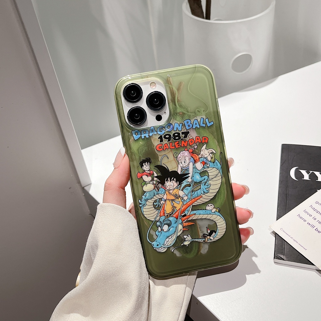 Ốp Điện Thoại Chống Sốc Màu Đỏ Họa Tiết Hoạt Hình Gragon Ball Cho iPhone 14 / 13 / 12 / 11 / X / 8 / 7P