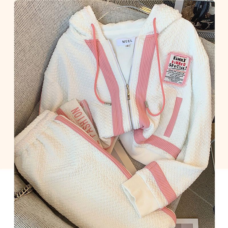 Xiaoxiang Bộ Đồ Thể Thao Áo Sweater Phối Quần Ống Rộng Phong Cách Mới Mùa Thu Cho Nữ