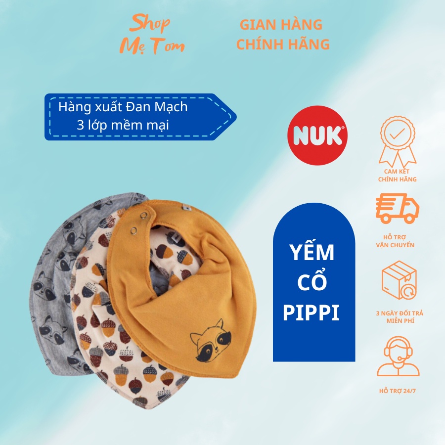Yếm cổ 3 lớp Pippi xuất Đan Mạch cho bé