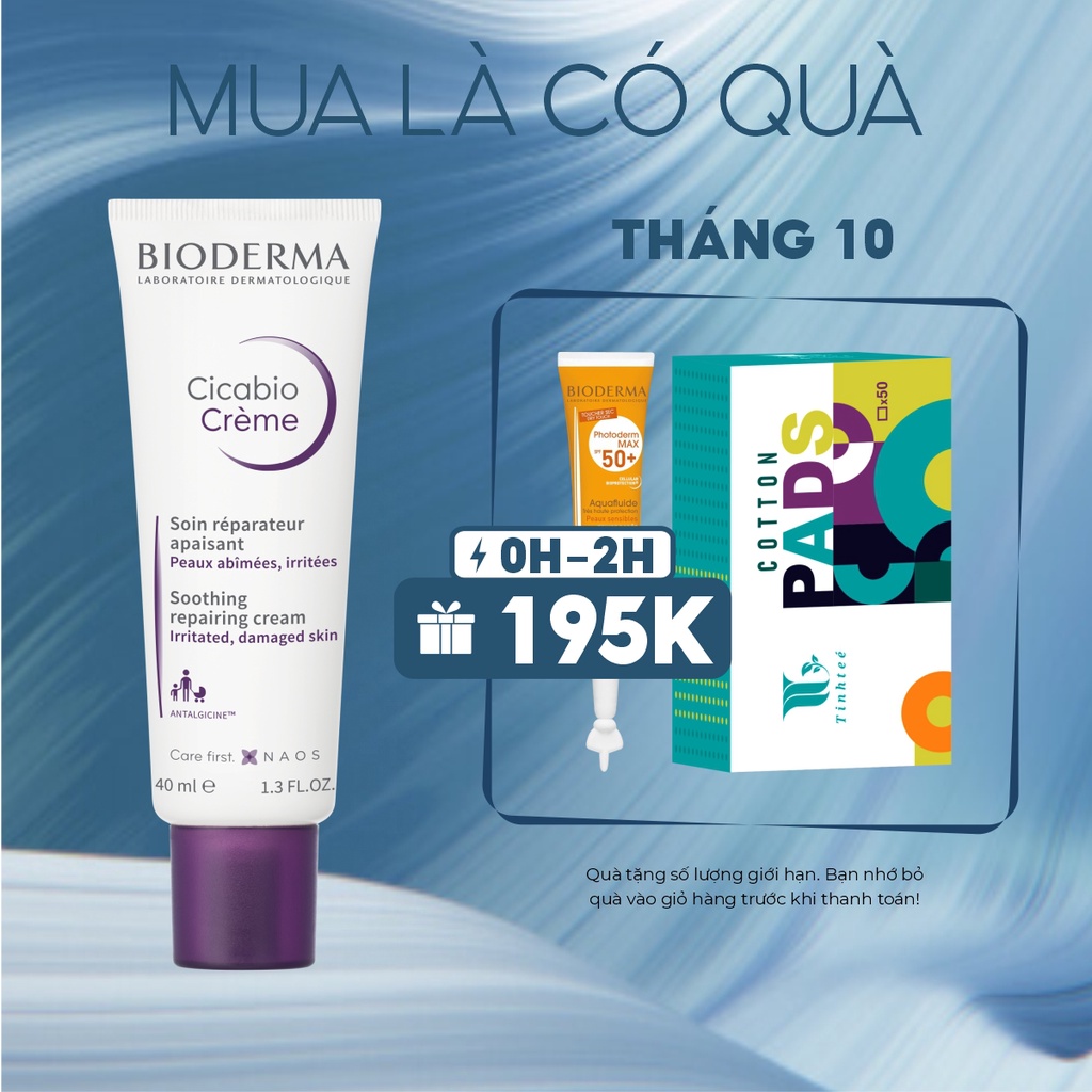 Kem phục hồi da tổn thương Bioderma Cicabio Crème 40ml